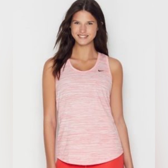 Nike Tops - Nike Dri Fit Womens Size XS  Gray Athletic Logo Tank Top Coral Pink